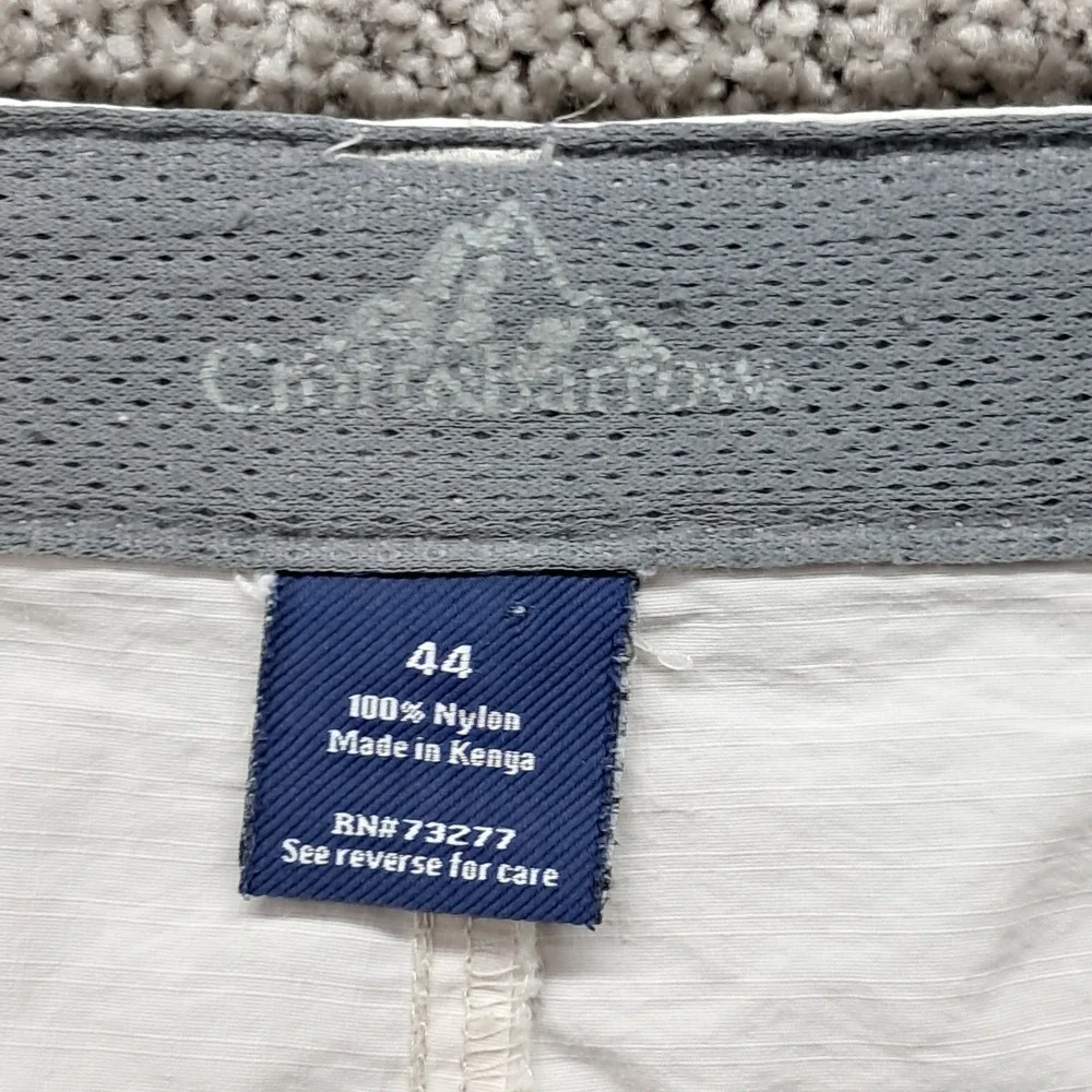 Croft & Barrow Mens Cargo Shorts Off White Nylon Belted Size 44 Hiking 8092